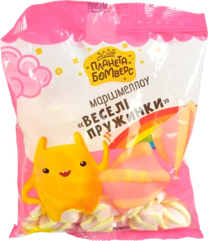 Маршмеллоу Планета Бомверс 175г веселі пружинки полуниця