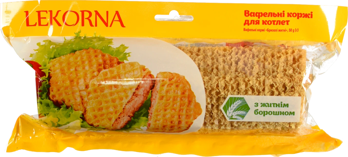 Коржі вафельні Бризолі житні Lekorna 50г