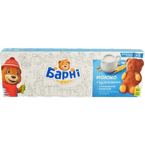 Тістечко бісквітне Молоко Барні к/у 5х30г