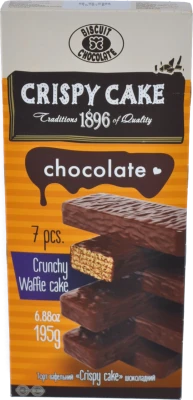 Торт вафельний шоколадний Crispy Cake Biscuit Chocolate к/у 195г