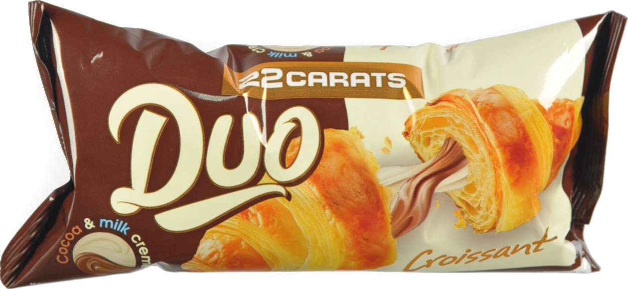 Круасан 22 Carats 80г duo з какао-молочною начинкою