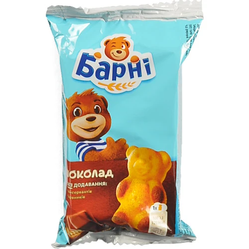 Тістечко бісквітне Шоколад Барні м/у 30г