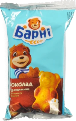 Тістечко бісквітне Шоколад Барні м/у 30г