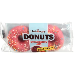 Пончики LittleHappy bakery 2х60г полуничний джем та полунична глазурь