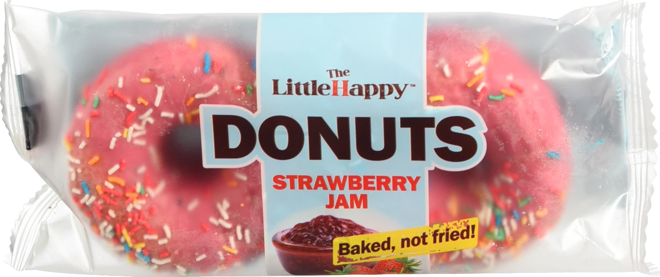 Пончики LittleHappy bakery 2х60г полуничний джем та полунична глазурь