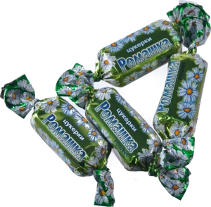 Цукерки глазуровані з помадним корпусом Ромашка Roshen кг