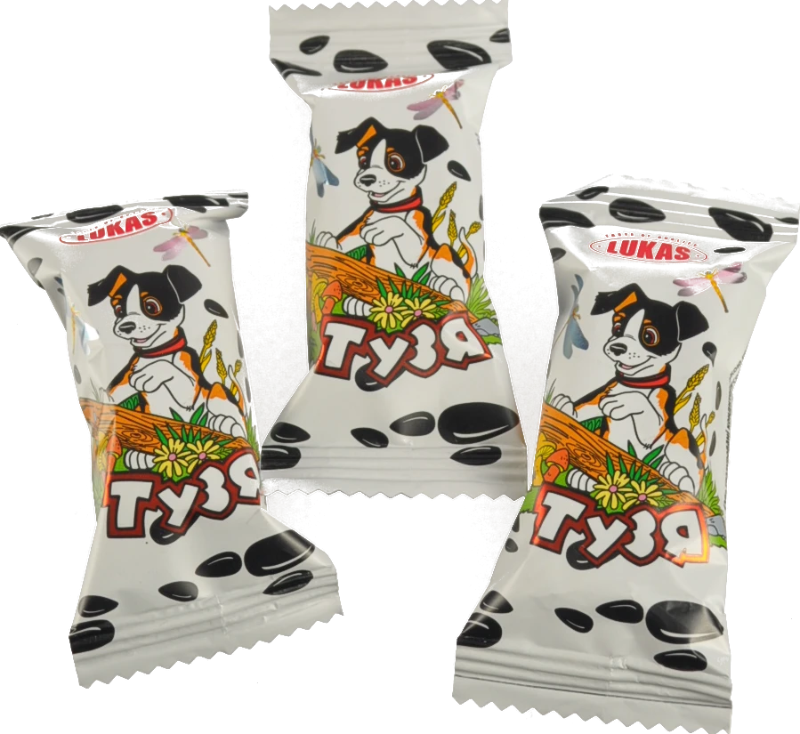 Цукерки глазуровані кондитерською глазур'ю з молочно-грильяжним корпусом Тузя Lukas кг