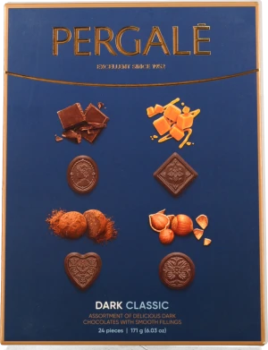 Цукерки Pergale 171г асорті темний шоколад classic