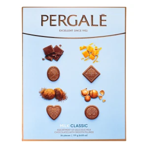 Цукерки Pergale 171г асорті молочний шоколад classic