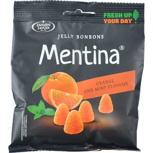Цукерки Zaharni Zavodi 80г желейні апельсин мята Mentina