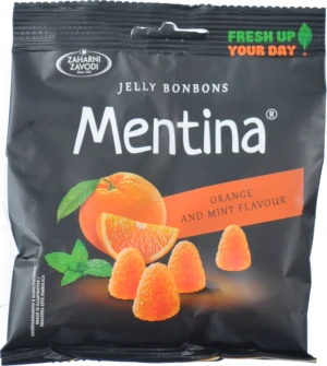 Цукерки Zaharni Zavodi 80г желейні апельсин мята Mentina