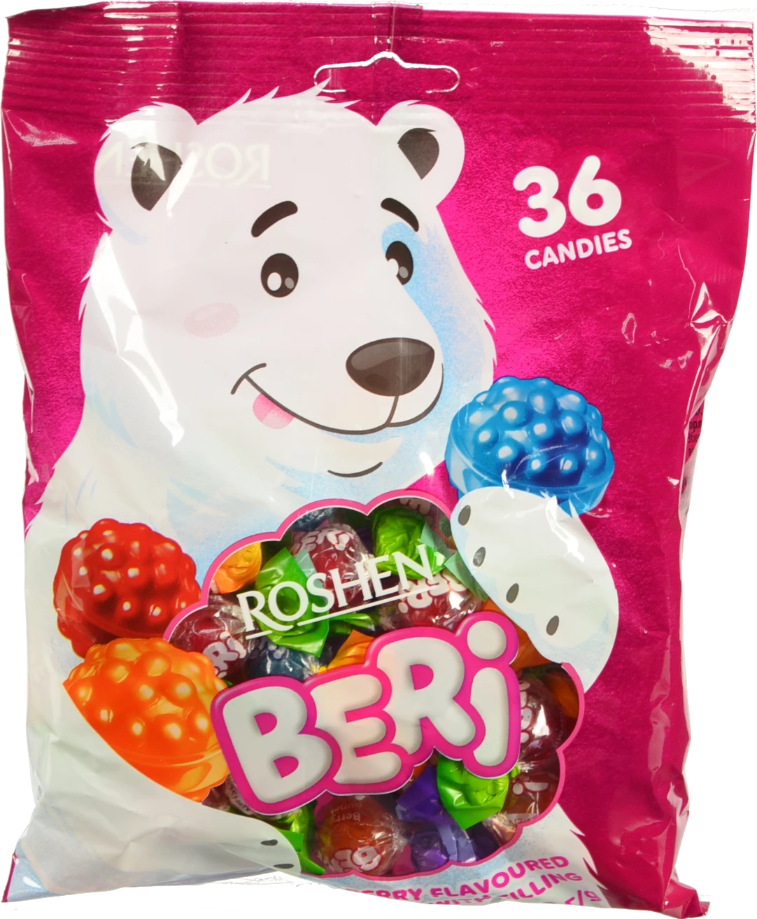 Карамель льодяникова з начинкою Beri Roshen 180г купити в Одесі за