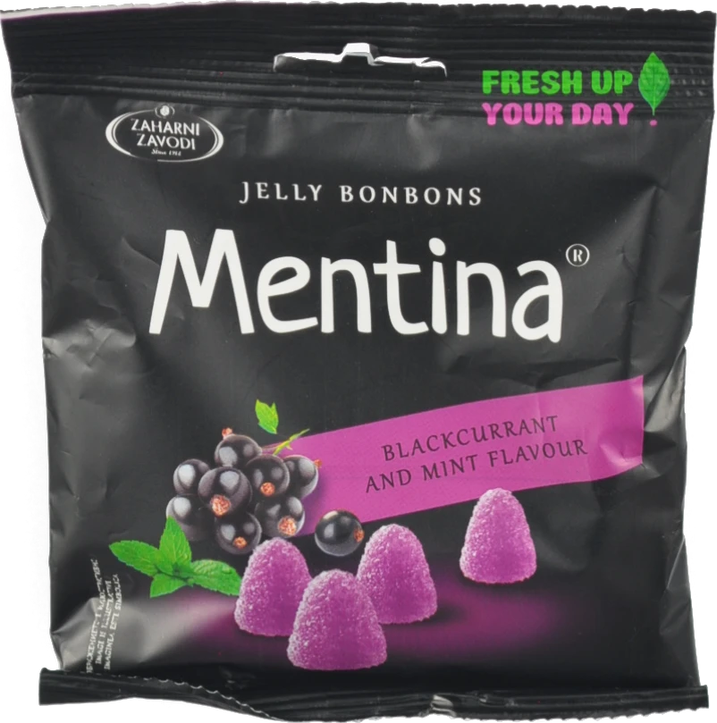 Цукерки Zaharni Zavodi 80г желейні чорна смородина мята Mentina