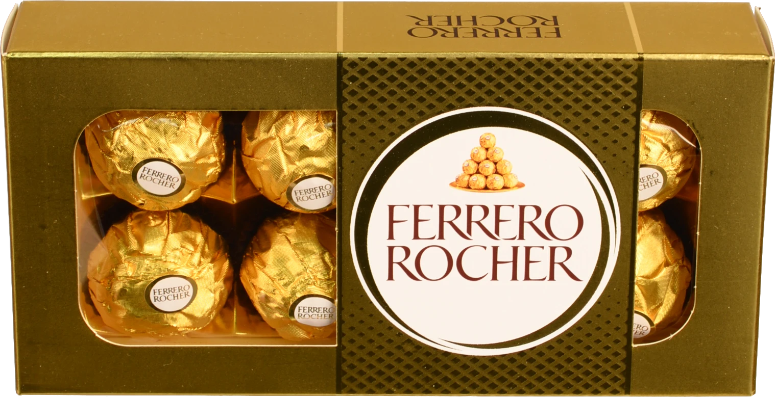 Цукерки вафельнi в молочному шоколаді з лісовими горіхами Ferrero Rocher к/у 100г