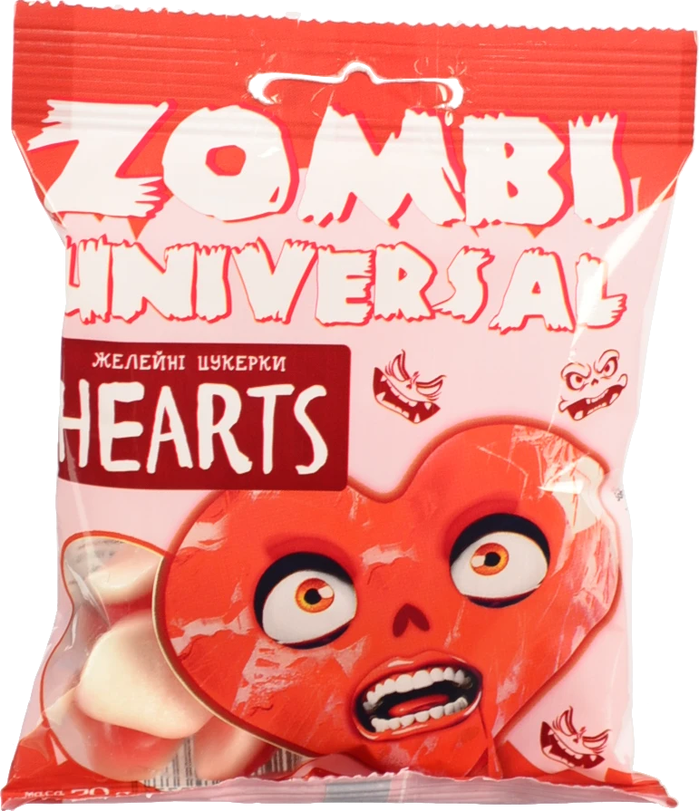 Цукерки желейні Zombi Universal 70г hearts