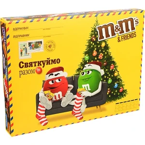 Набір драже цукерок батончиків печива та жувальних драже Середня бандероль M&M's&Friends к/у 190г