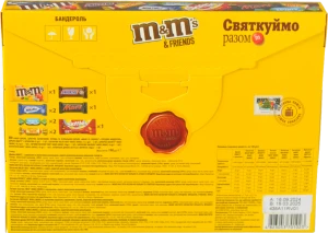 Набір драже цукерок батончиків печива та жувальних драже Середня бандероль M&M's&Friends к/у 190г