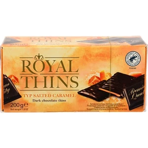 Цукерки шоколадні Royal Thins 200гр карамель морська сіль