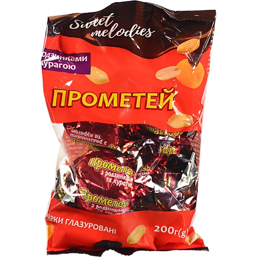 Цукерки Sweet melodies 200г прометей родзинки курага глазур