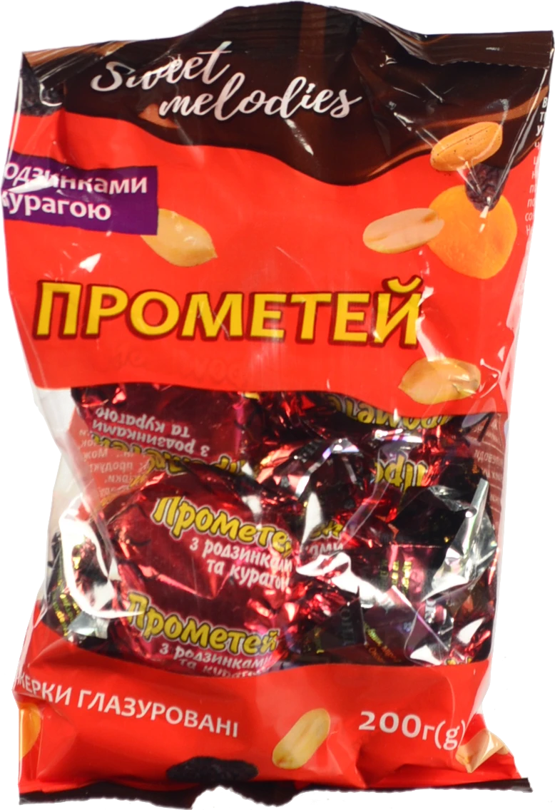 Цукерки Sweet melodies 200г прометей родзинки курага глазур