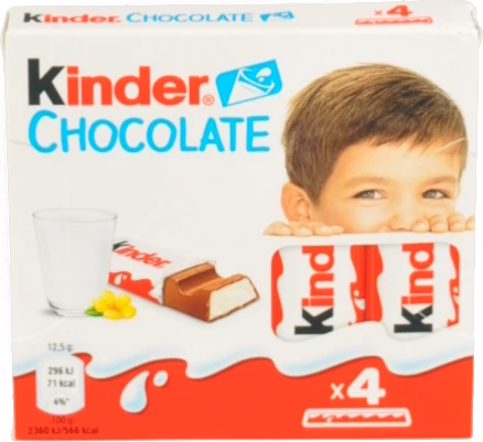 Шоколад молочний з молочною начинкою Chocolate Kinder к/у 4х12.5г