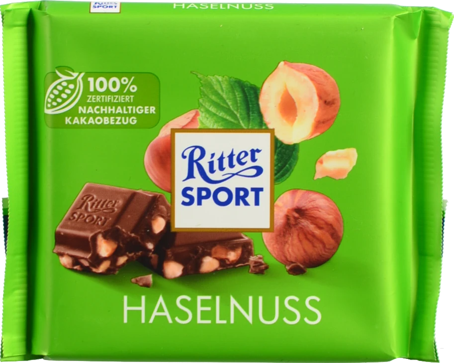Шоколад молочний з лісовим горіхом Nuss-Splitter Ritter Sport м/у 100г
