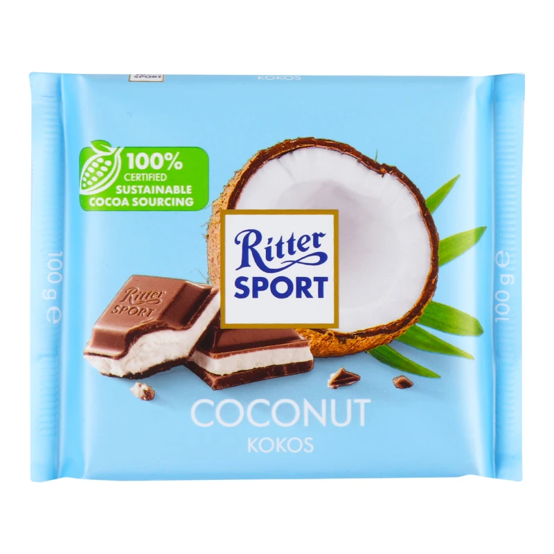 Шоколад молочний з кокосовою начинкою Kokos Ritter Sport м/у 100г