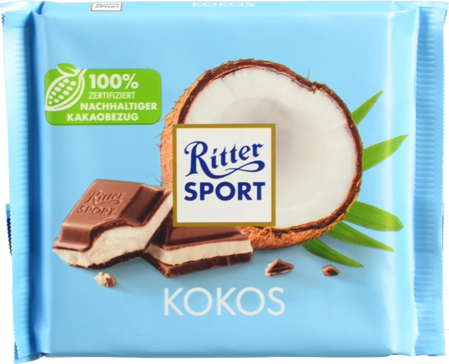 Шоколад молочний з кокосовою начинкою Kokos Ritter Sport м/у 100г