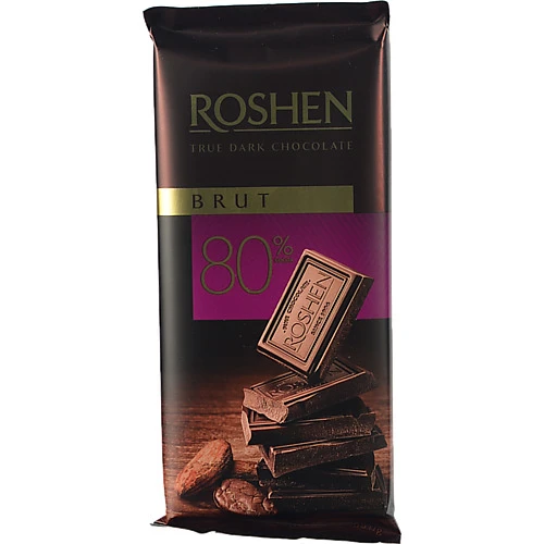 Шоколад 80% чорний Brut Roshen м/у 85г купити в Одесі за низькою