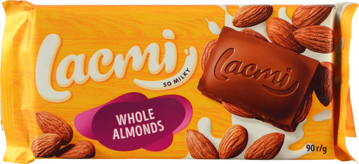Шоколад молочний з цілим мигдалем Lacmi Roshen м/у 90г