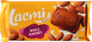 Шоколад молочний з цілим мигдалем Lacmi Roshen м/у 90г