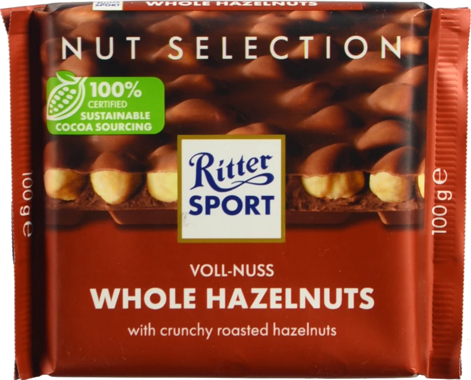 Шоколад молочний із цілими лісовими горіхами Ritter Sport м/у 100г