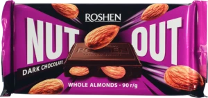 Шоколад чорний Whole Almonds Nut Out Roshen м/у 90г