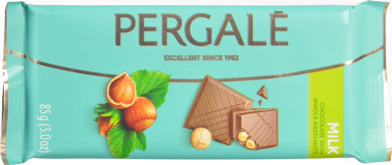Шоколад Pergale 85гр молочний з фундуком