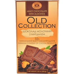 Шоколад ХБФ 200г old collection мигдаль молочний