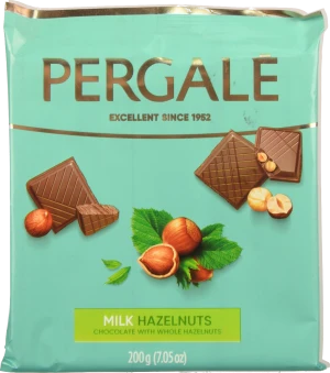 Шоколад Pergale 200гр молочний з фундуком