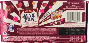 Шоколад молочний Мармелад зі смаком вишні-шипучі кульки-вибухова карамель-пряна вишня Max Fun Корона м/у 150г