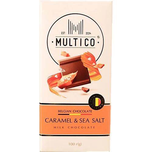 Шоколад Multico 100г молочний карамель морська сіль