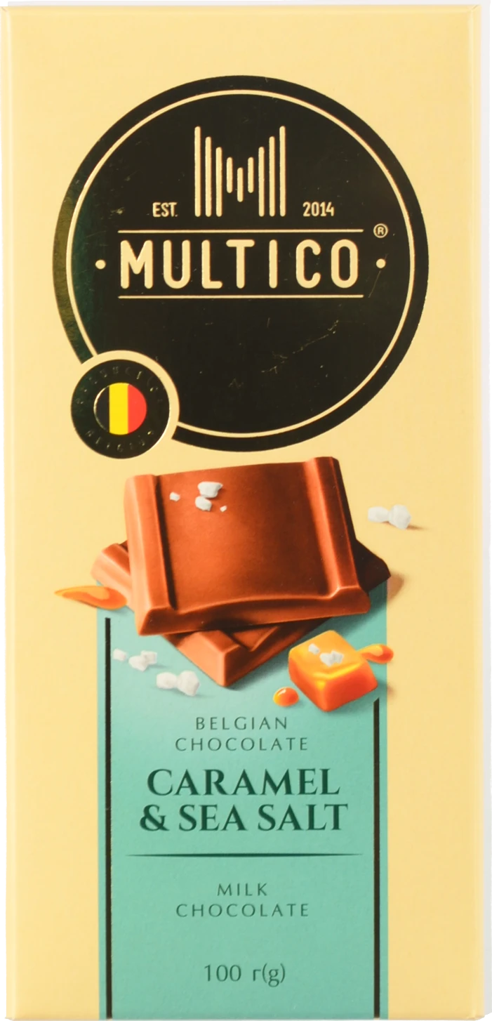 Шоколад Multico 100г молочний карамель морська сіль