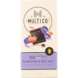 Шоколад Multico 100г чорний мигдаль морська сіль 57%
