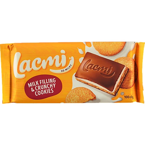 Шоколад молочний з молочною начинкою та печивом Lacmi Roshen м/у 100г