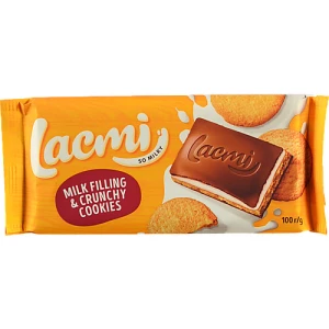 Шоколад молочний з молочною начинкою та печивом Lacmi Roshen м/у 100г