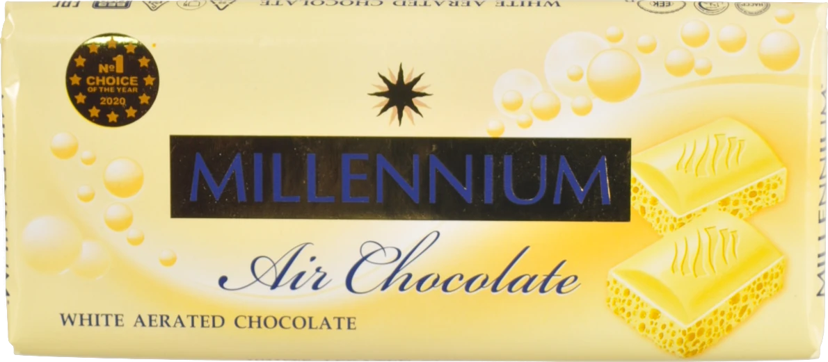 Шоколад білий пористий Millennium м/у 85г