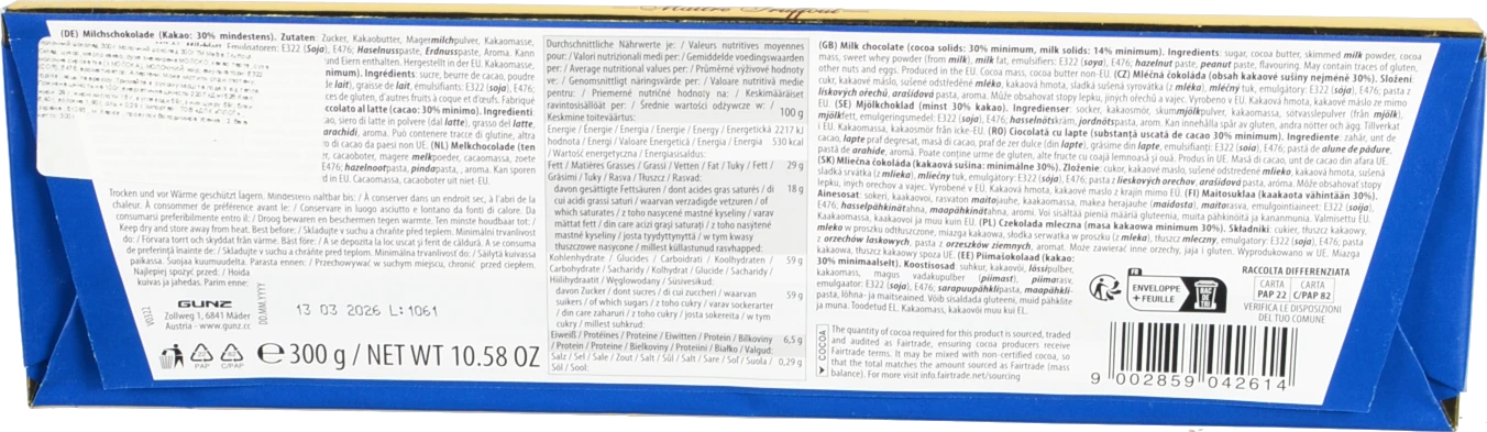 Шоколад Maitre Truffout 300г молочний