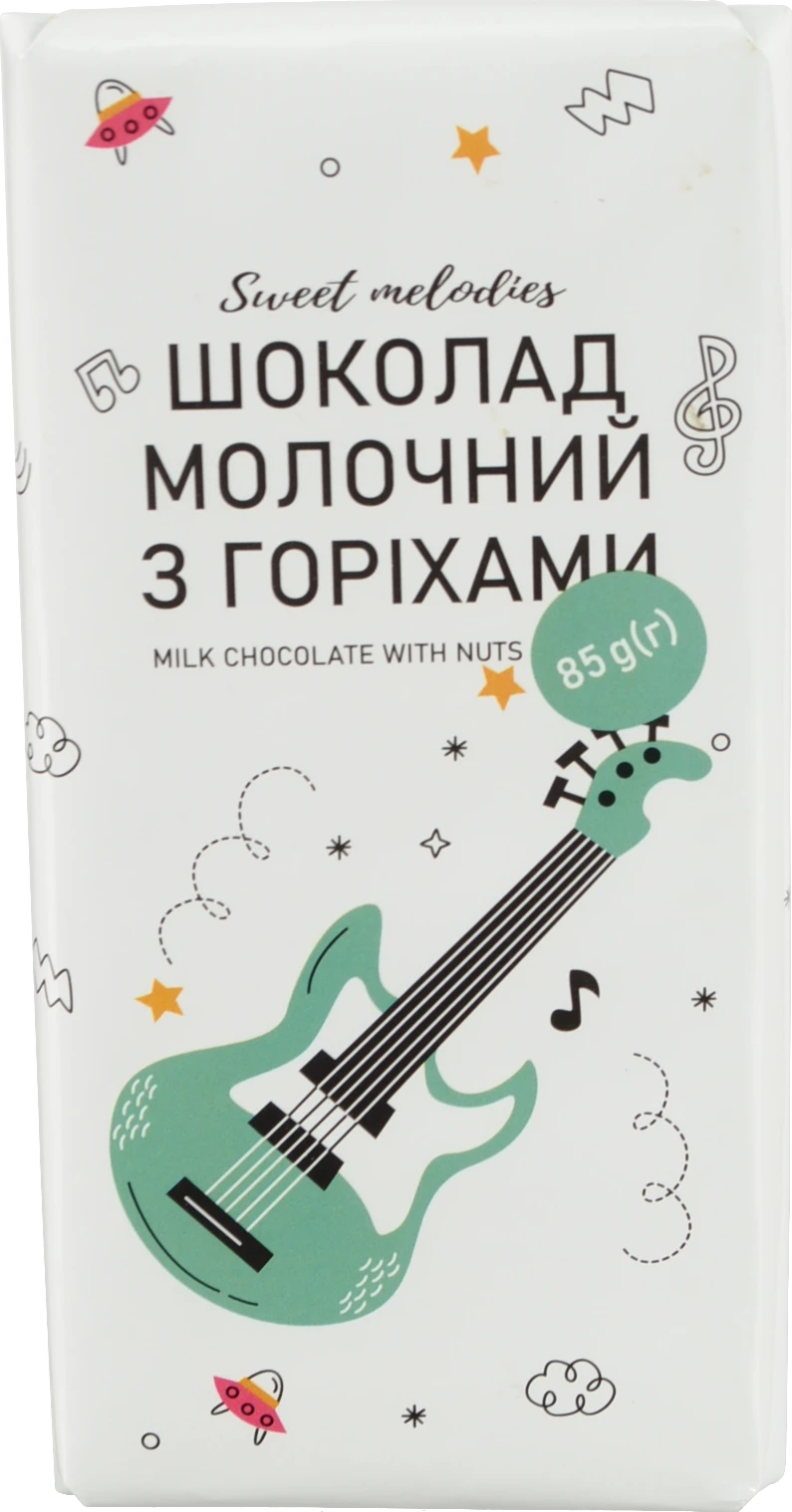 Шоколад Sweet Melodies 85г молочний лісовий горіх PL