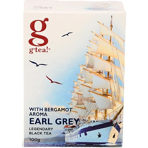 Чай чорний байховий листовий з ароматом бергамота Earl Grey G'tea! к/у 100г