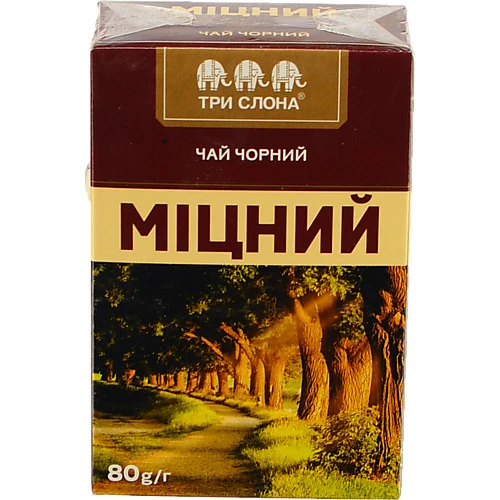 Чай Три Слона 80г цейлонський чорний байховий міцний