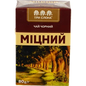 Чай Три Слона 80г цейлонський чорний байховий міцний