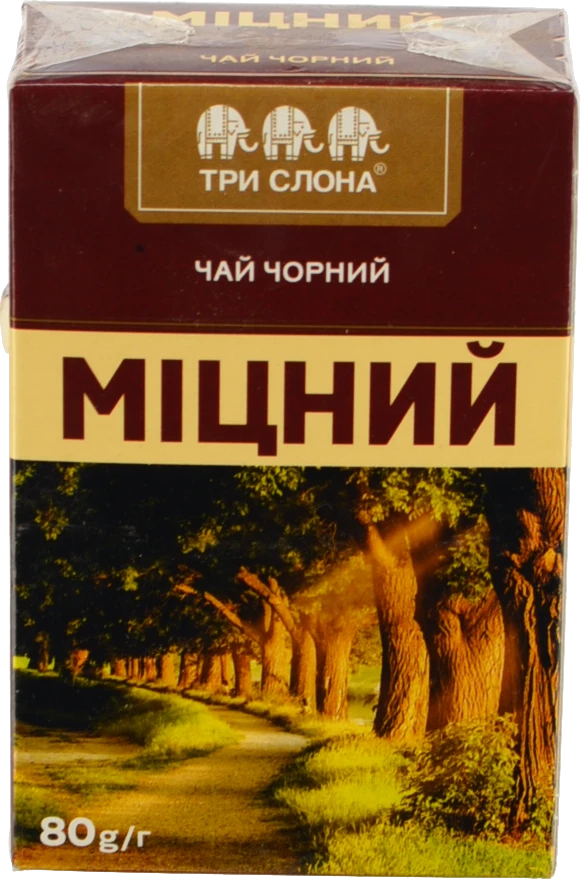 Чай Три Слона 80г цейлонський чорний байховий міцний