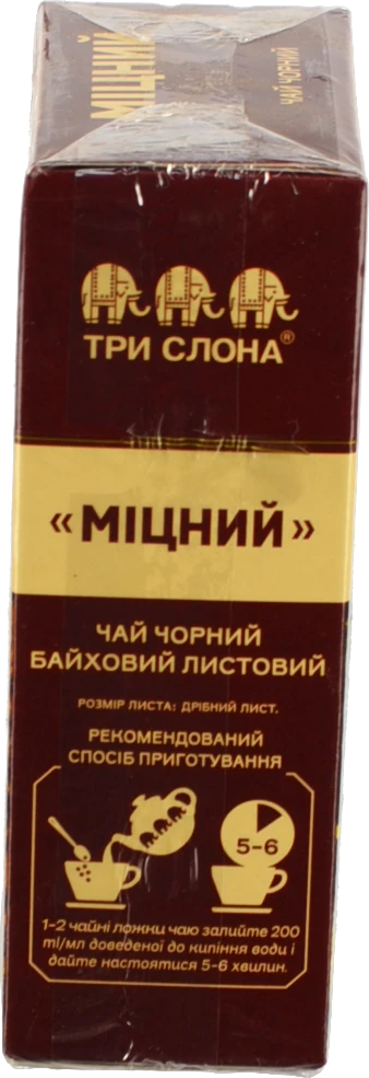Чай Три Слона 80г цейлонський чорний байховий міцний